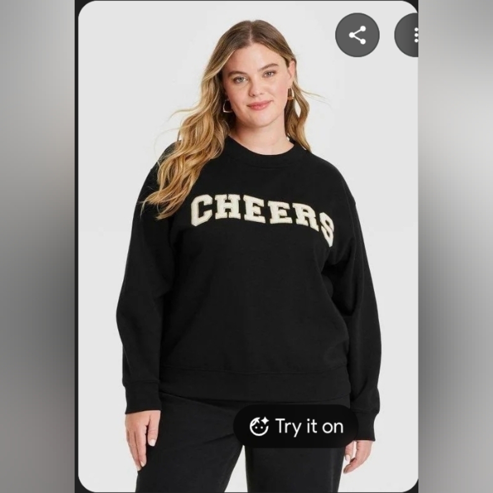 Universal Thread Women's Leisure Studio Graphic Sweatshirt  Black